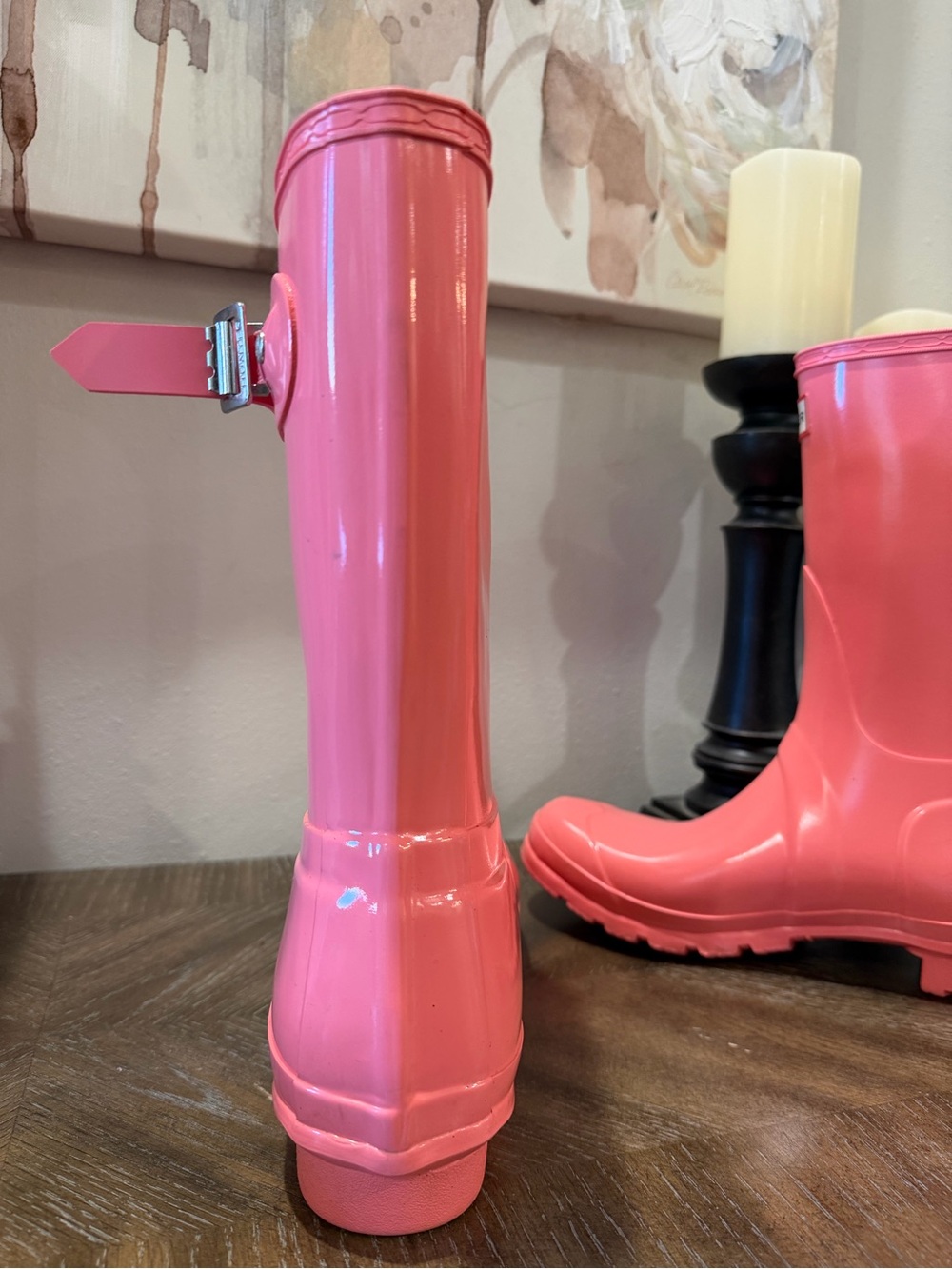 Hunter original short rain boots Pink Gloss Sz 8 - Picture 8 of 11